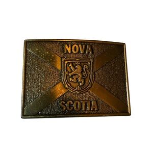 Vintage Nova Scotia Belt Flag Buckle 70s Made In Canada
